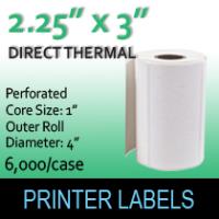 Direct Thermal Labels 2.25" x 3" Perf